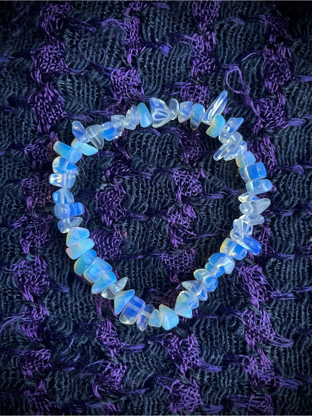 Glowing Opalite Chip Stretch Bracelet